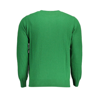 Rear view of North Sails Green Wool Men Sweater showcasing fine Italian craftsmanship and luxury style.