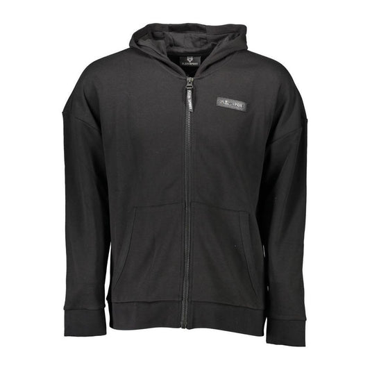 Plein Sport Black Cotton Men Sweater PL-8770-XXL