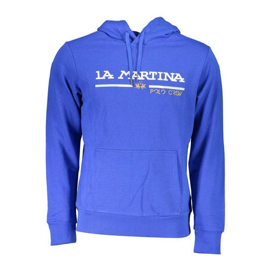 La Martina Blue Cotton Men Sweater LA-36950-S