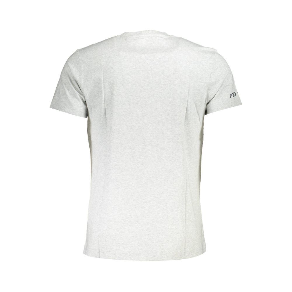 Back view of a plain white t-shirt highlighting simple design and short sleeves.