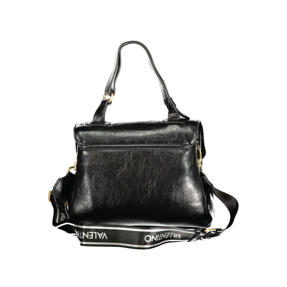 Mario Valentino Black Polyethylene Women Handbag featuring adjustable handle and detachable shoulder strap.