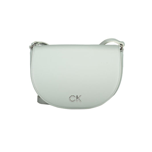Calvin Klein Light Blue Polyethylene Women Handbag with logo and adjustable strap