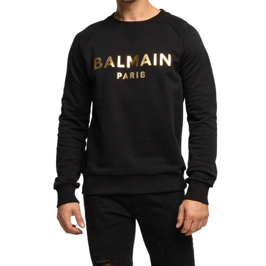 Balmain Black Cotton Sweater BA-15491-3XL