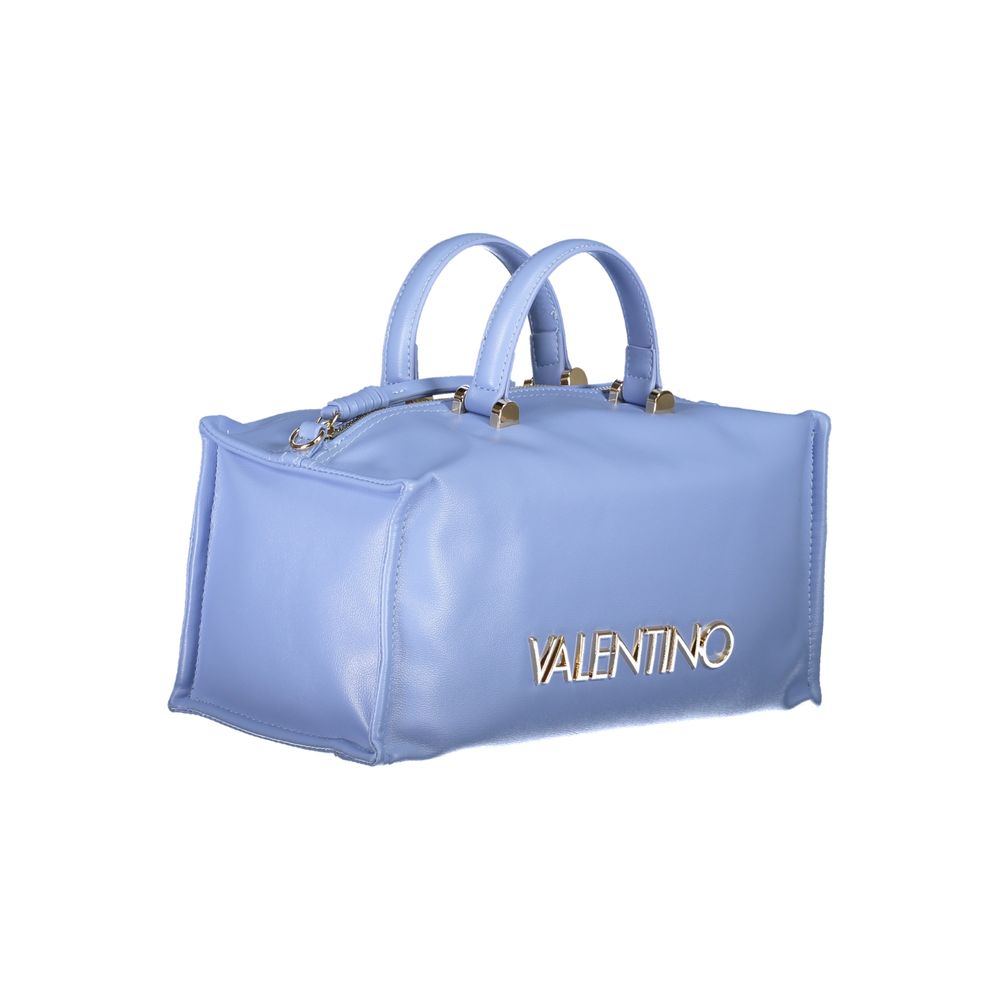 Mario Valentino Light Blue Polyethylene Women Handbag with dual handles and spacious pockets, perfect for versatile styling.