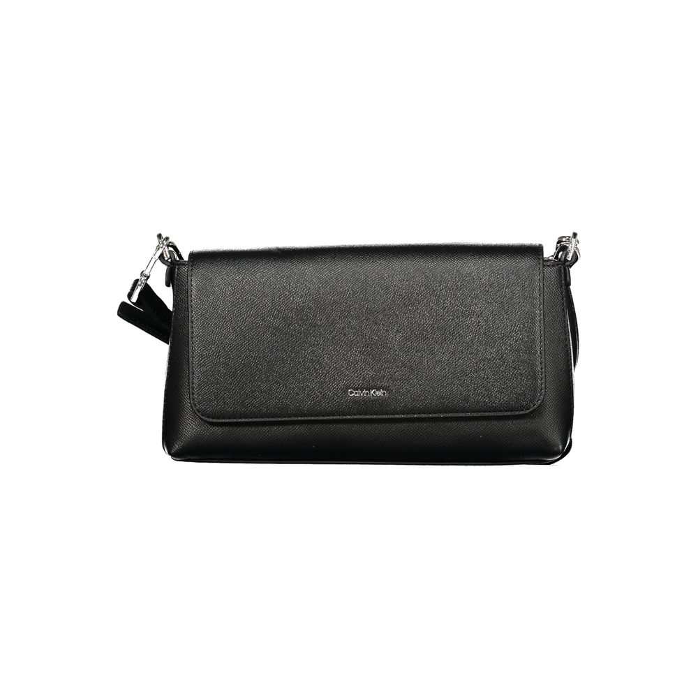 Calvin Klein Black Polyethylene Women Handbag with adjustable strap, chic design, perfect for both casual and evening wear.
