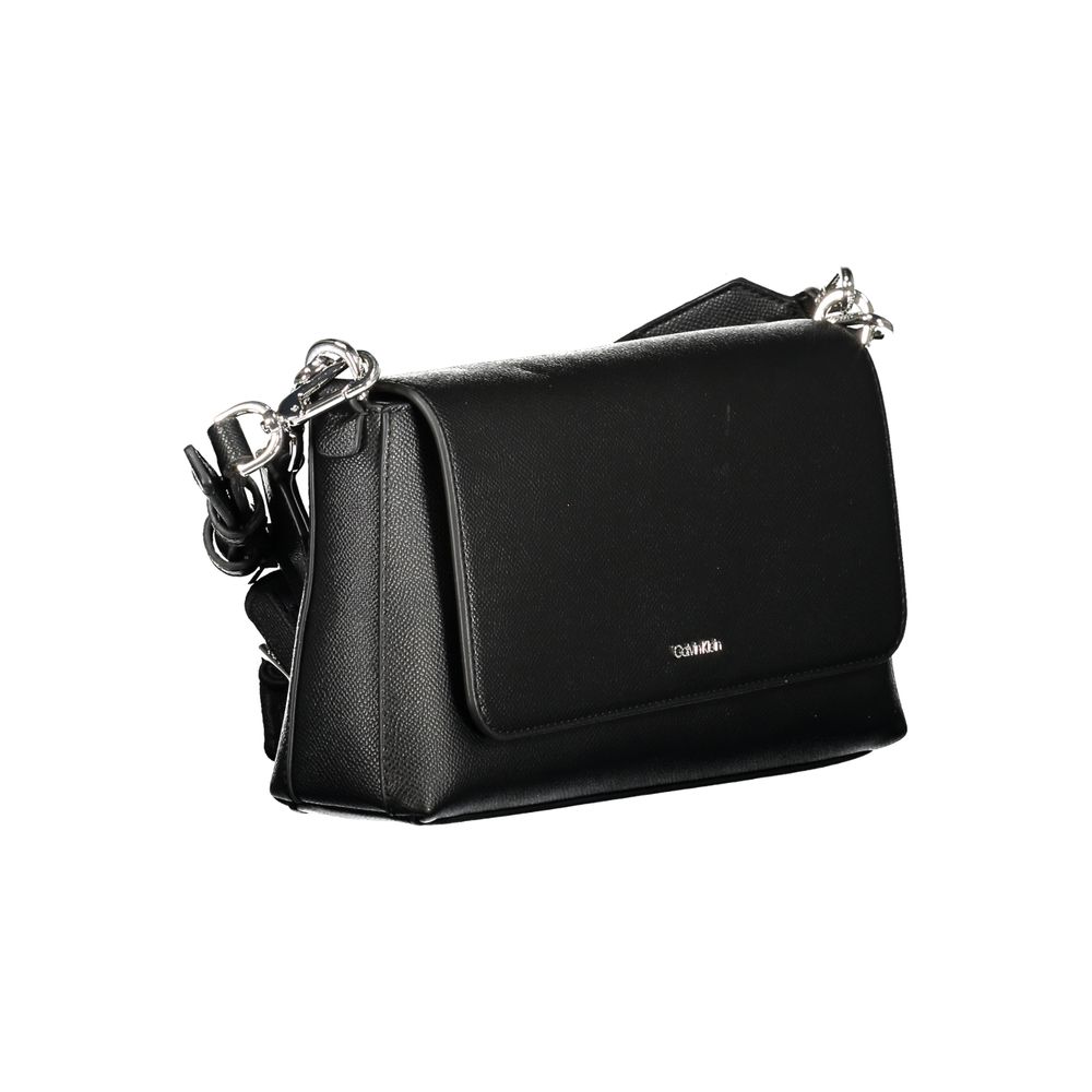 Calvin Klein Black Polyethylene Women Handbag with adjustable strap and sleek design, perfect for versatile fashion.