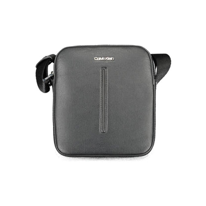 Calvin Klein Black Polyester Men Shoulder Bag with adjustable strap and secure zip closure for modern stylish convenience.