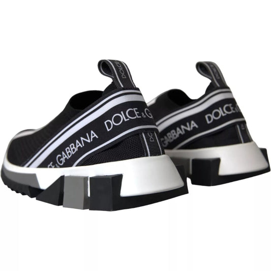 Dolce & Gabbana Black White Slip On Sorrento Sneakers Shoes MV6861#4-39.5
