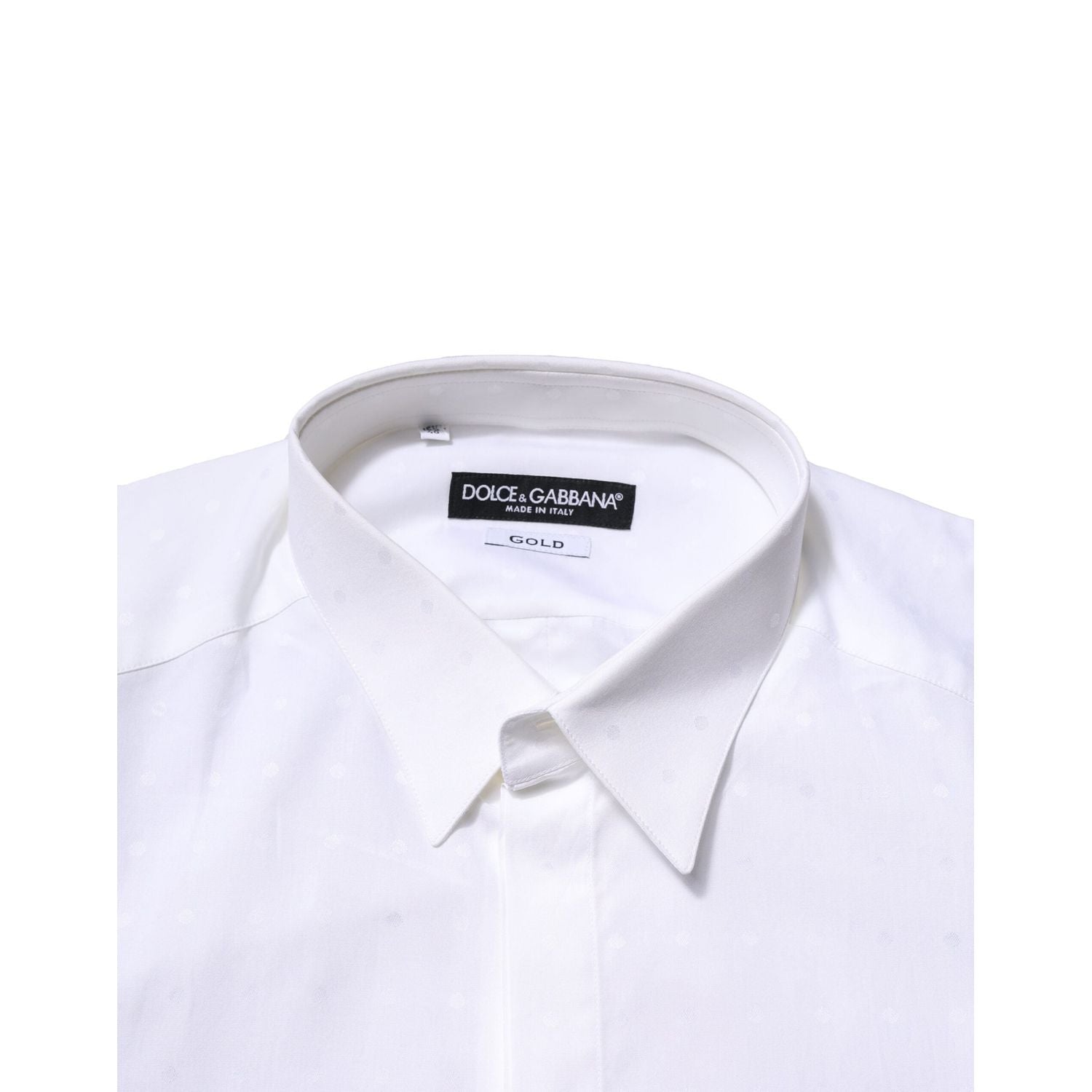Dolce & Gabbana White Cotton GOLD Long Sleeves Formal Shirt
