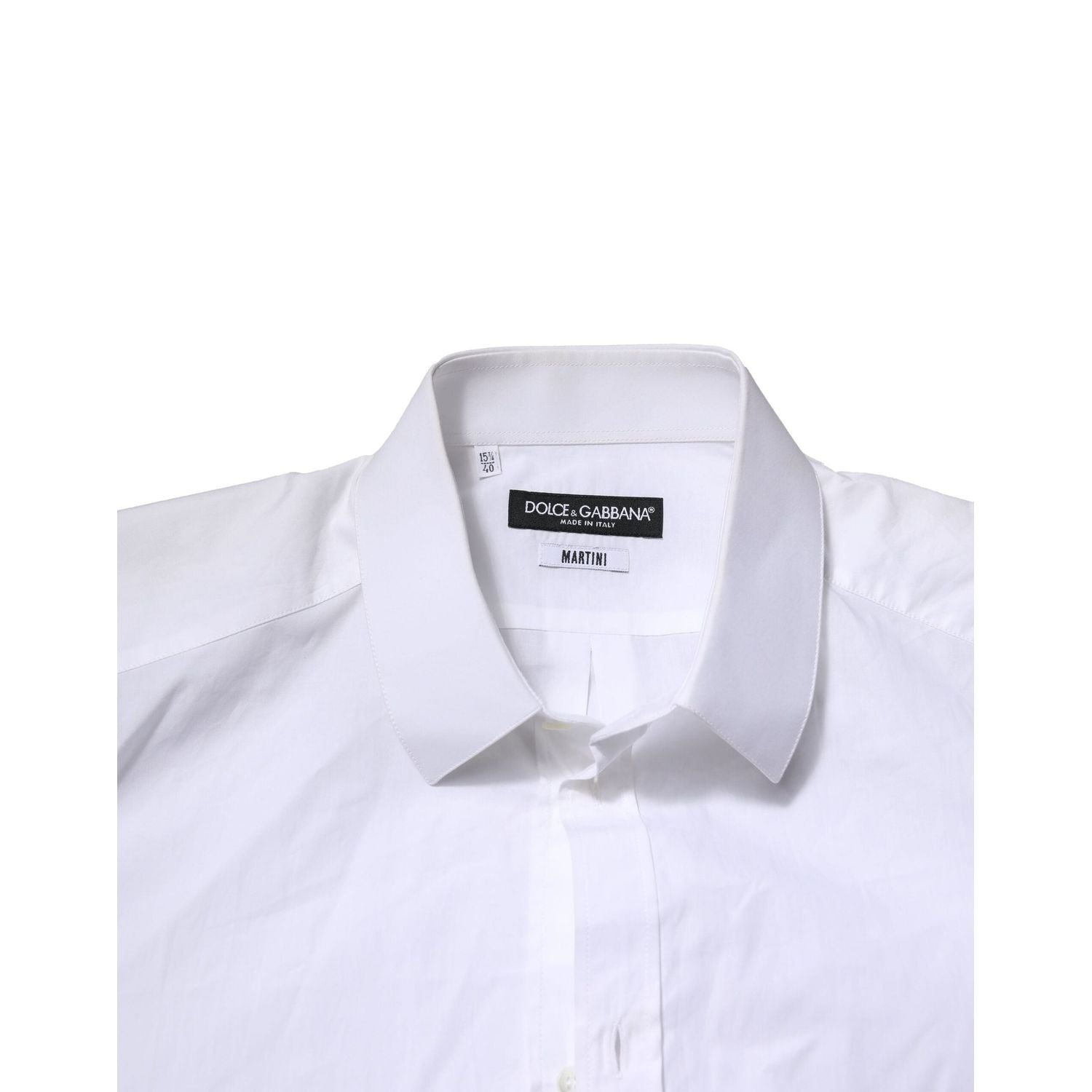 Dolce & Gabbana White Cotton MARTINI Long Sleeve Formal Shirt