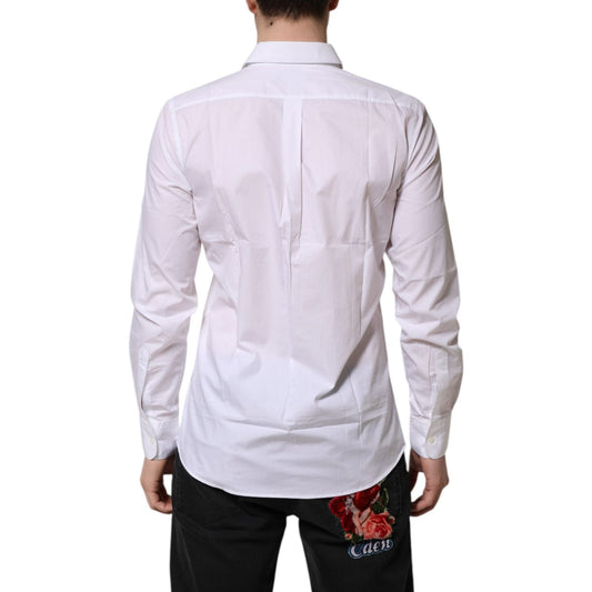Dolce & Gabbana White Collared Long Sleeves Dress Formal Shirt TSH906863-38