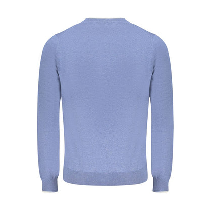 Back view of North Sails Blue Cotton Men Sweater showcasing premium craftsmanship.