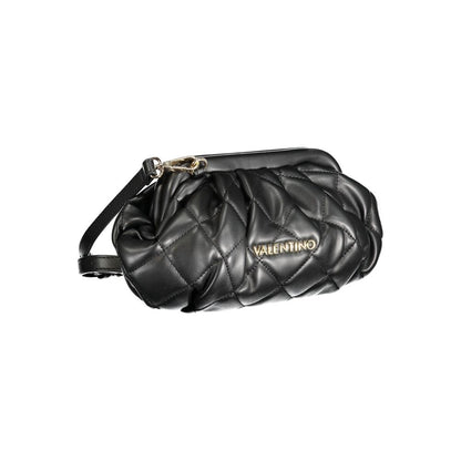 Mario Valentino Black Polyethylene Handbag with adjustable strap and snap closure