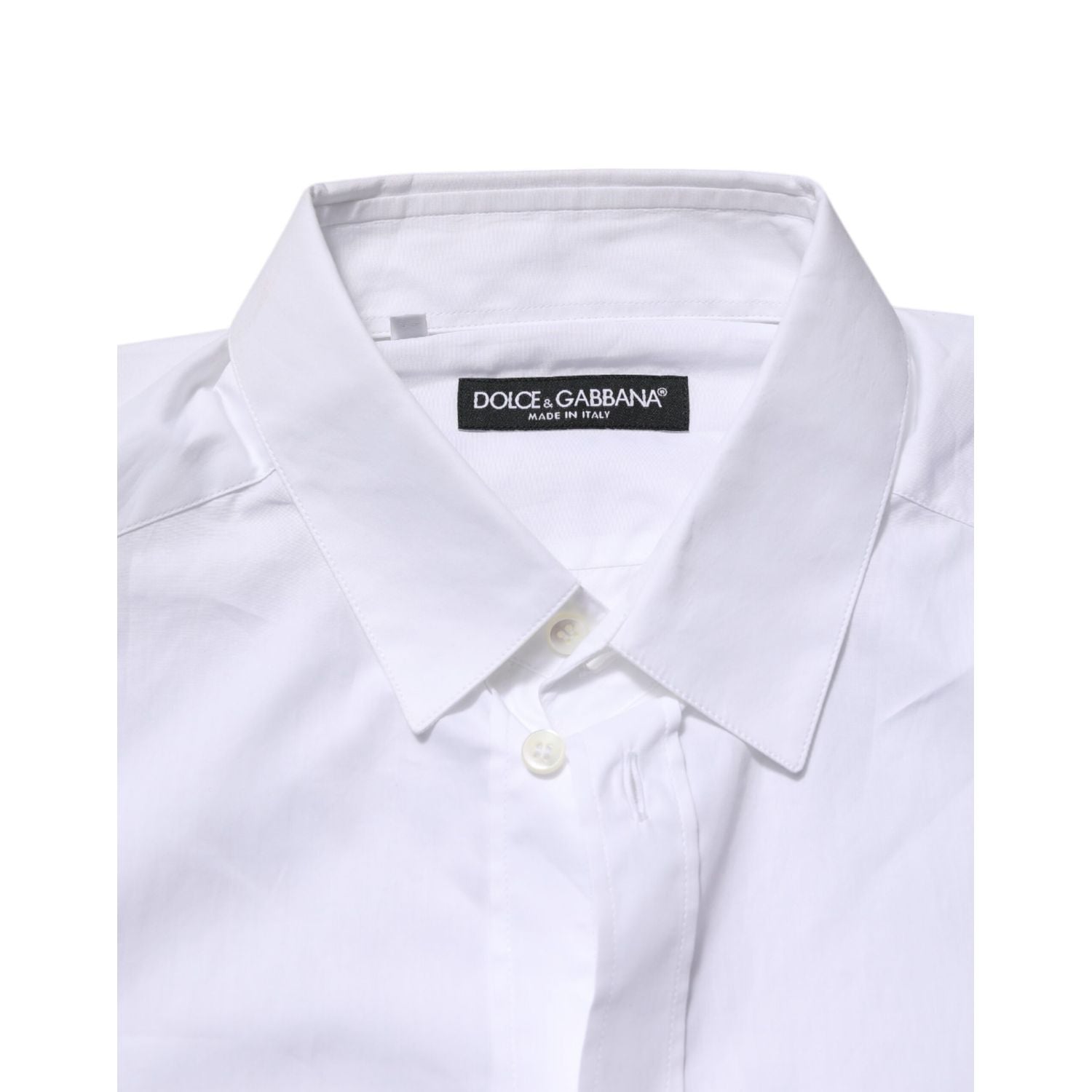 Dolce & Gabbana White Cotton Long Sleeves Dress Formal Shirt