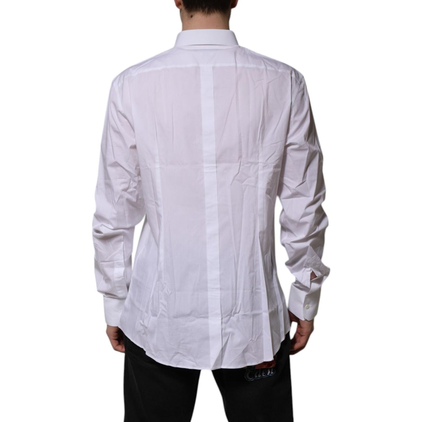 Dolce & Gabbana White GOLD Long Sleeve Dress Formal Shirt