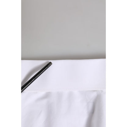 Dolce & Gabbana White GOLD Long Sleeve Dress Men Formal Shirt