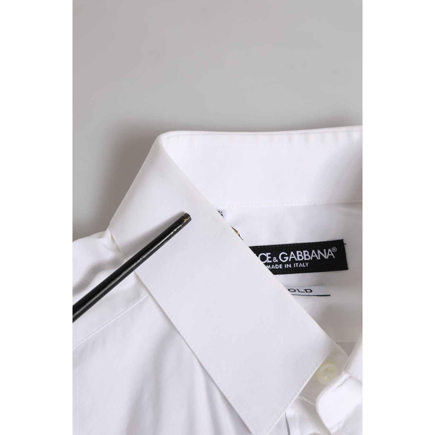 Dolce & Gabbana White GOLD Long Sleeve Dress Formal Shirt