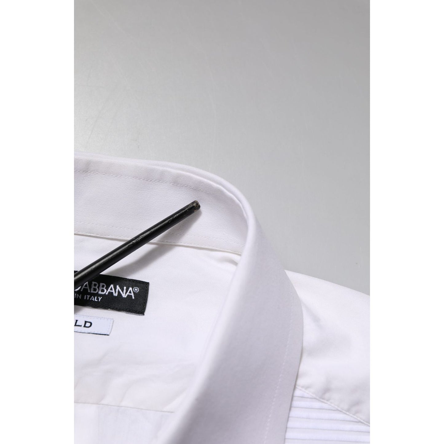 Dolce & Gabbana White GOLD Cotton Long Sleeves Formal Shirt