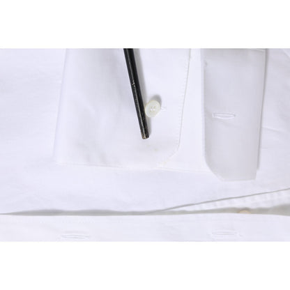 Dolce & Gabbana White GOLD Cotton Men Dress Formal Shirt