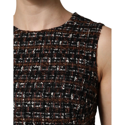 Dolce & Gabbana Multicolor Sleeveless Mini Tweed A-line Dress