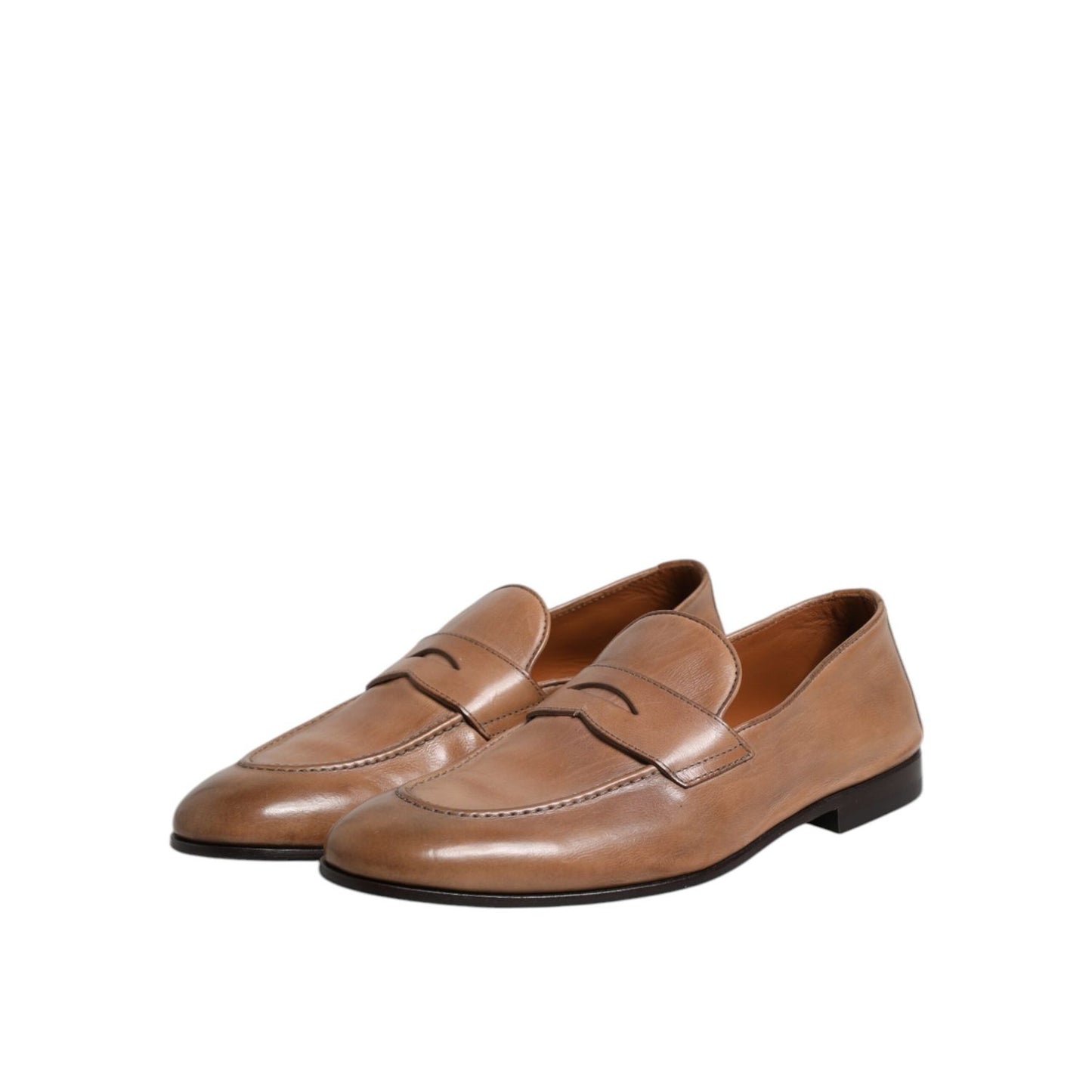 Brunello Cucinelli Brown Leather Loafer Dress Formal Shoes