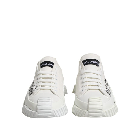 Dolce & Gabbana White Cotton NS1 Low Top Sneakers Shoes MV7259-43