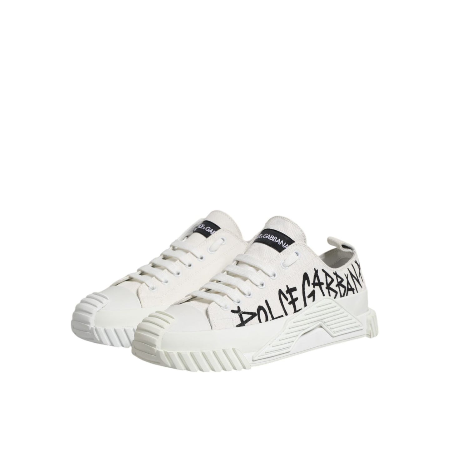 Dolce & Gabbana White Cotton NS1 Low Top Sneakers Shoes