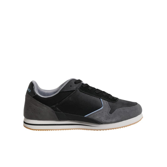 Trussardi Black Gray Lace Up Low Top Casual Sneakers Shoes MV7276-45