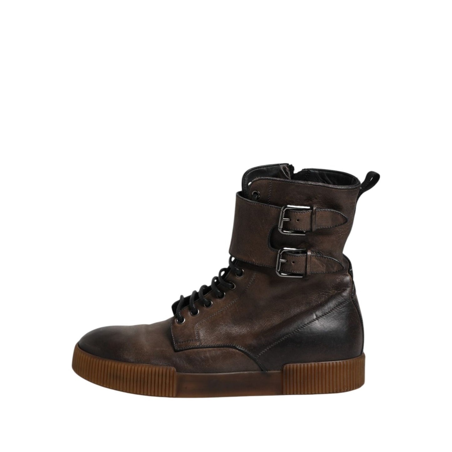 Dolce & Gabbana Brown Horse Leather Mid Calf Boots Shoes MV7413-44