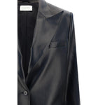 Magda Butrym Leather Blazer Jacket MA-260920BLACK-IT36 | XS