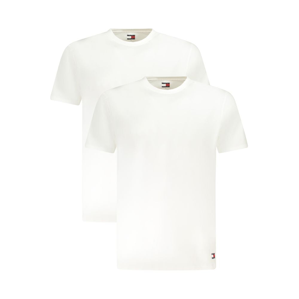 Tommy Hilfiger White Cotton Men Underwear Shirt, premium crew neck T-shirts with iconic logo, comfort fit, ideal for layering or standalone.