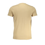 Cavalli Class Beige Cotton T-Shirt CA-28611-XL