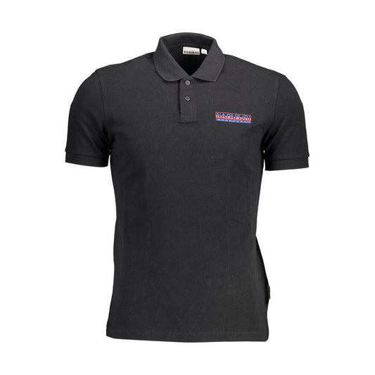 Napapijri Black Cotton Men Polo Shirt NA-11825-XL