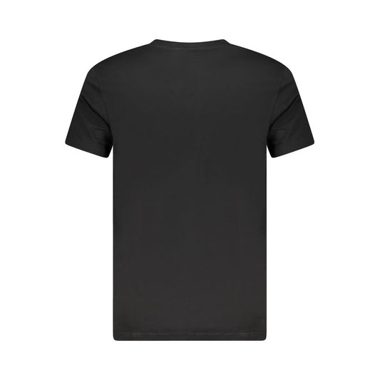 Cavalli Class Black Cotton Men T-Shirt CA-36637-XXL