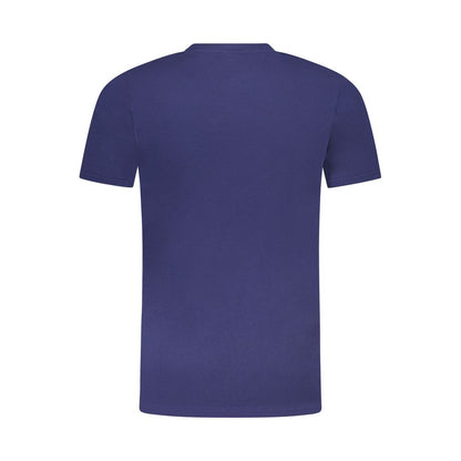 Cavalli Class Blue Cotton Men T-Shirt back view showcasing premium fabric and design.