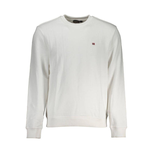 Napapijri White Cotton Men Sweater NA-37067-S