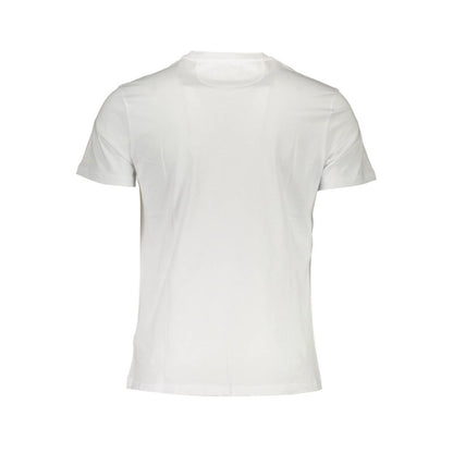 Back view of La Martina White Cotton Men T-Shirt showcasing sleek design and quality fabric.