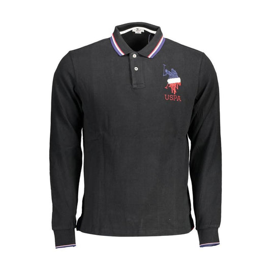 U.S. POLO ASSN. Black Cotton Men Polo Shirt US-16929-XL