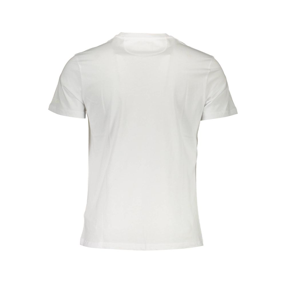 Back view of La Martina White Cotton Men T-Shirt, showcasing classic design and premium cotton material for comfort and style.