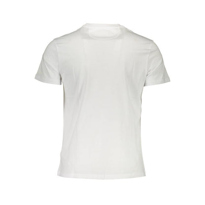 Back view of La Martina White Cotton Men T-Shirt, showcasing classic design and premium cotton material for comfort and style.