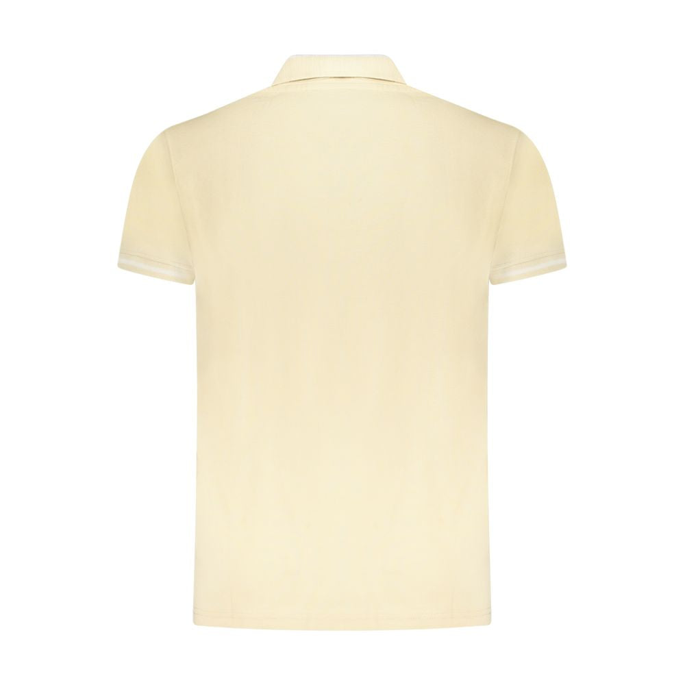 Cavalli Class Beige Cotton Men Polo Shirt with short sleeves and elegant design, featuring iconic Cavalli Class embroidery and logo.