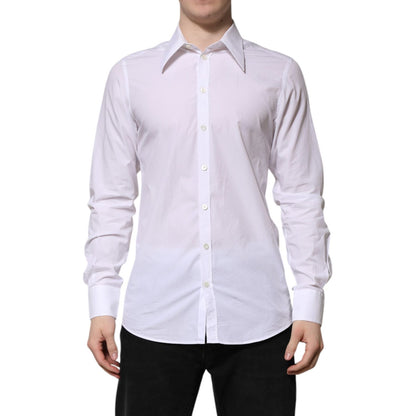 Dolce & Gabbana White Cotton Long Sleeves Dress Shirt