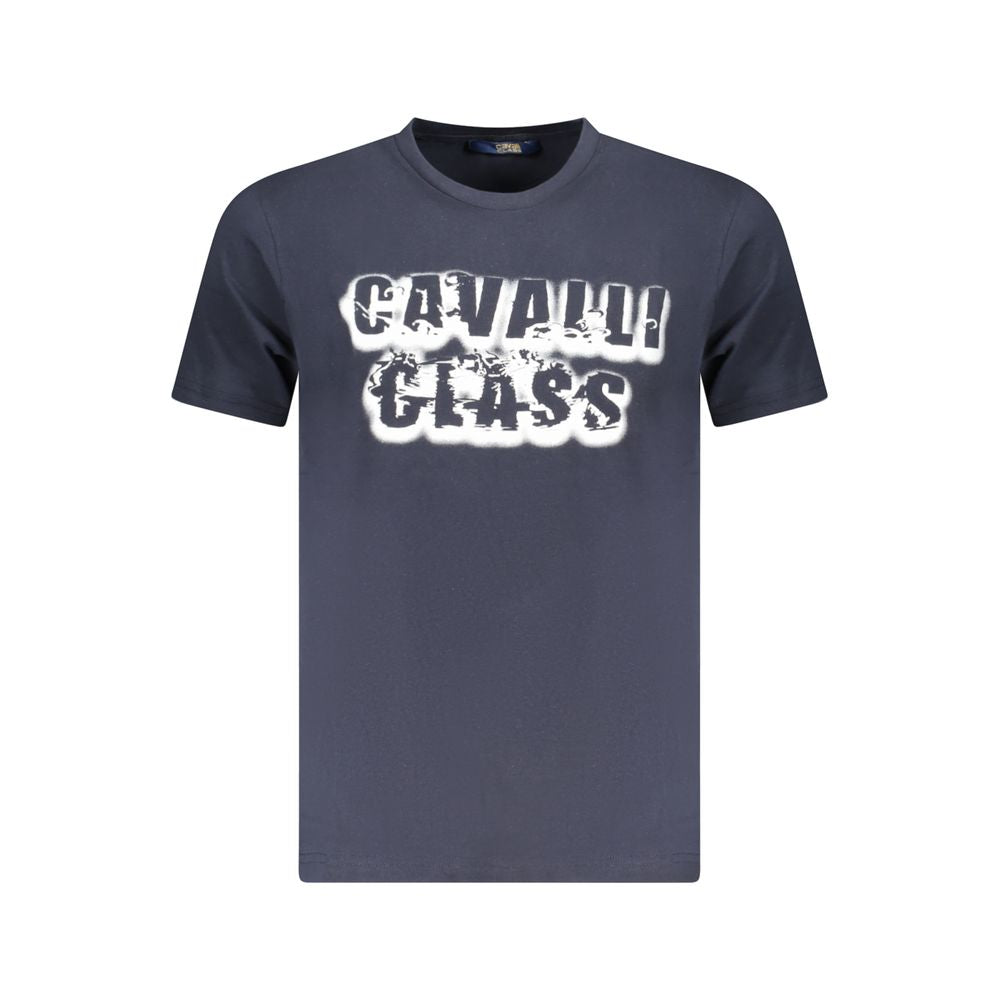 Cavalli Class Blue Cotton Men T-Shirt CA-36706-L