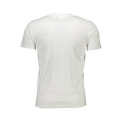 Back view of Sergio Tacchini White Cotton Men T-Shirt showcasing simplicity and classic design.
