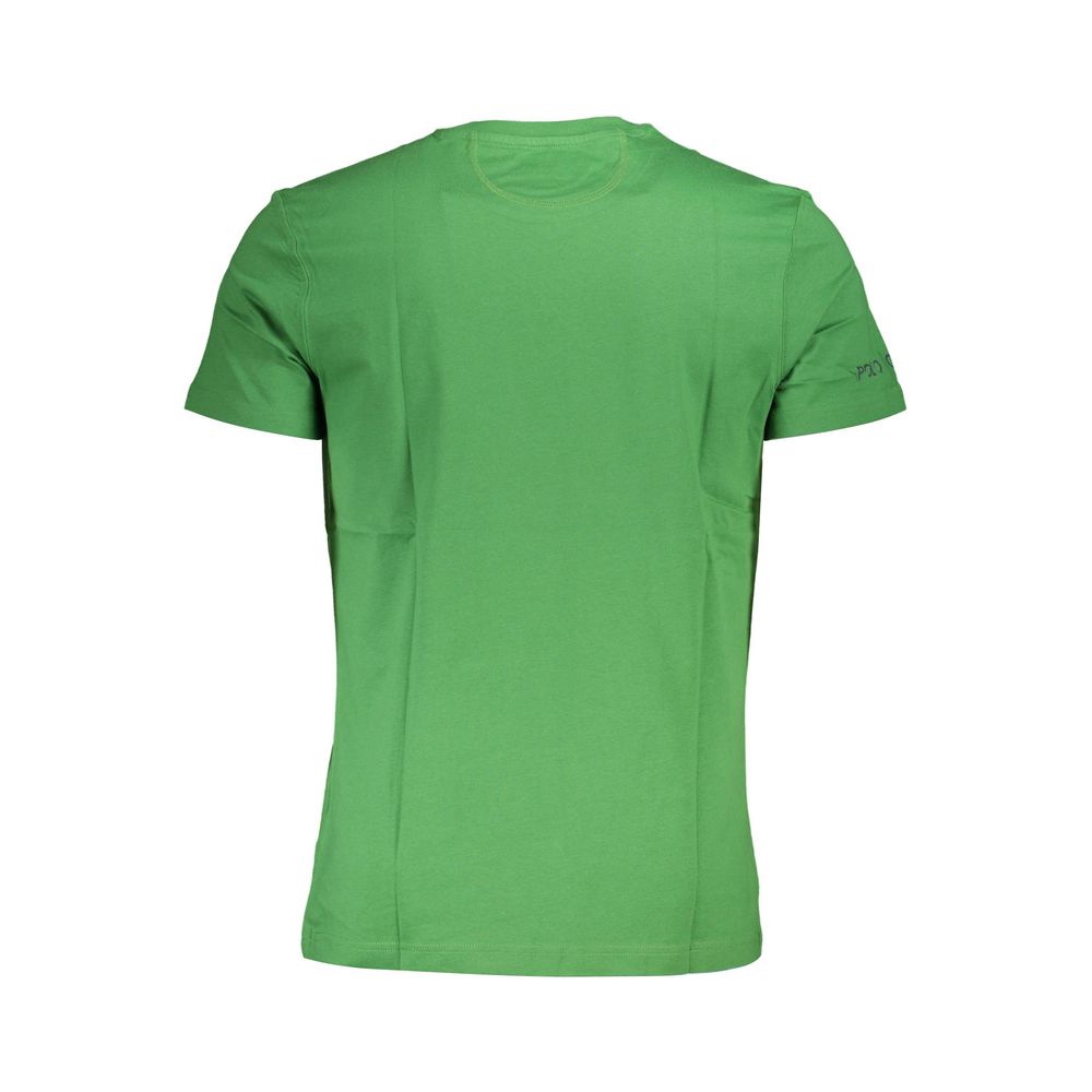 Rear view of La Martina Green Cotton Men T-Shirt showcasing clean design and premium fabric.