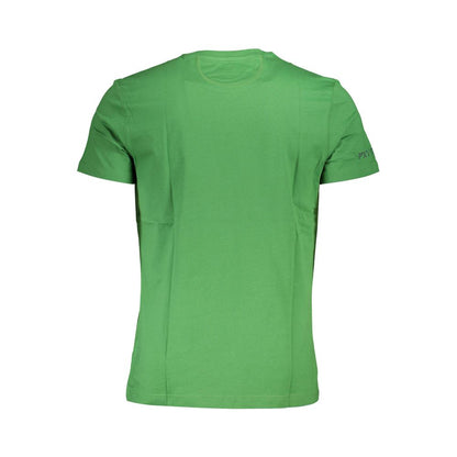 Rear view of La Martina Green Cotton Men T-Shirt showcasing clean design and premium fabric.