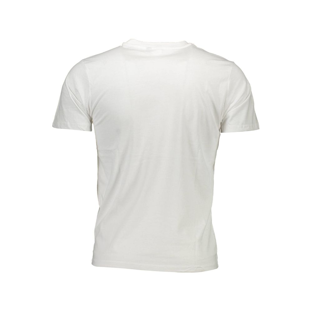 Sergio Tacchini White Cotton Men T-Shirt back view, premium cotton, short sleeve, crew neck for modern style.