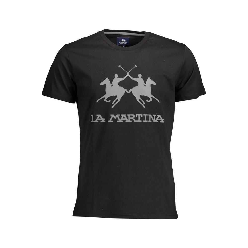 La Martina Elegant Crew Neck Tee with Iconic Print LA-26348-M