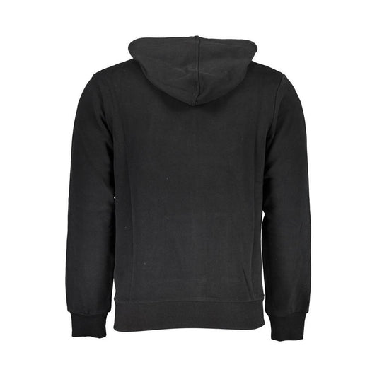 La Martina Sleek Hooded Cotton Sweatshirt in Black LA-27725-L