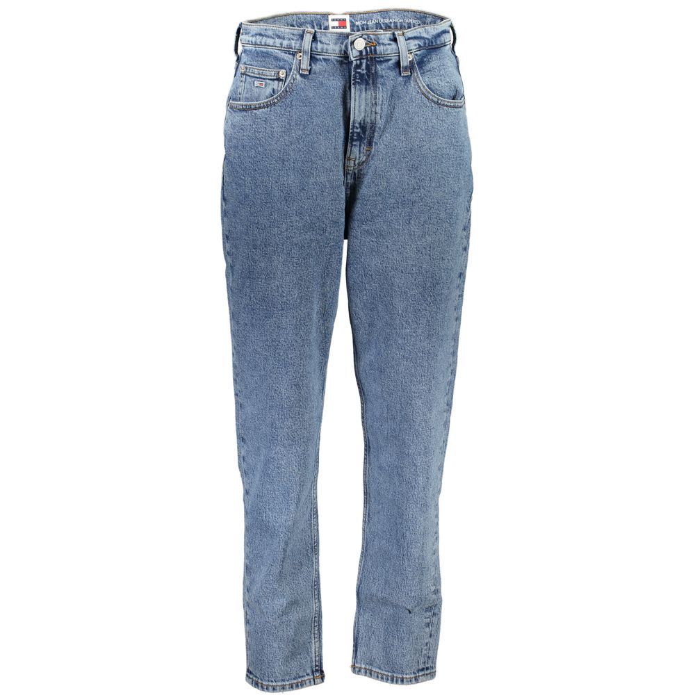 Tommy Hilfiger Blue Cotton Women Jeans featuring ultra high tapered MOM style with vintage and modern flair.